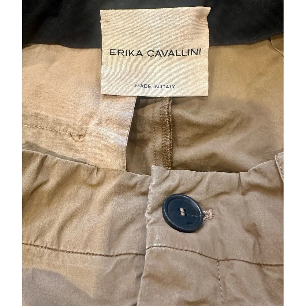 Erika Cavallini Wide Leg Hi-Rise Brown Cotton Trousers Sz 0 or XS (38 IT) $300+
